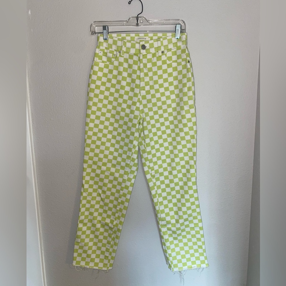 High Rise Checkered jeans